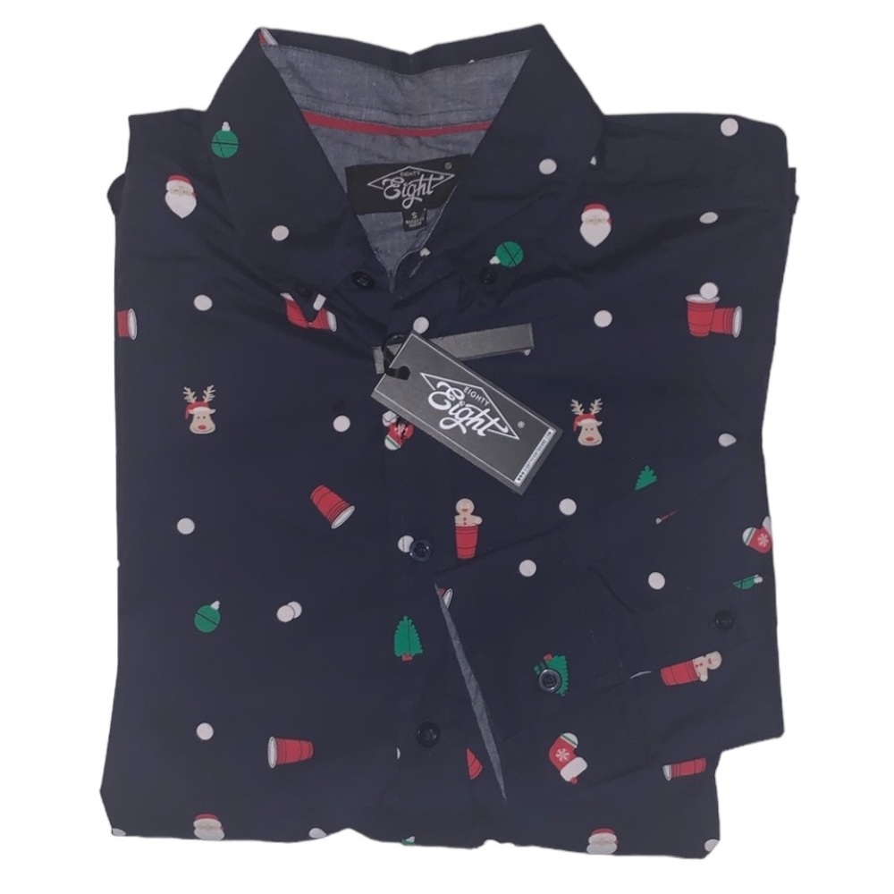 Christmas long sleeve button down shirt